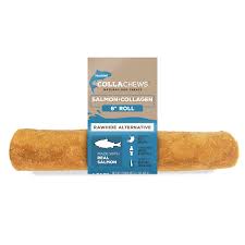 Collachews 6" Collagen Roll Salmon Flavor 30 ct Display